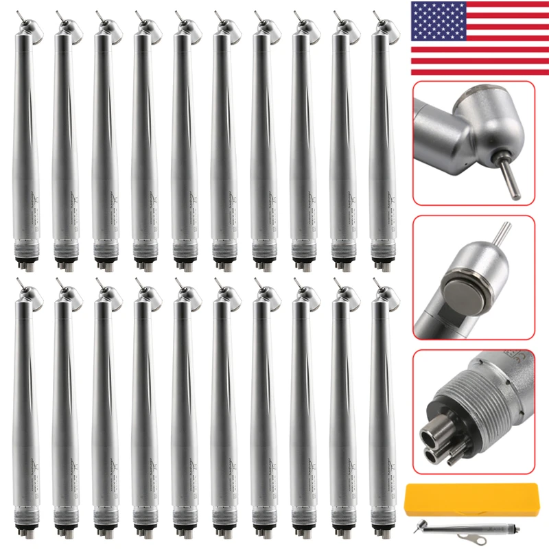 1-20 PCS NSK Pana Max Style 45 Degree Dental Surgical Handpieces Push Button Angle 4-Hole Single Water Spray Push Button Turbine