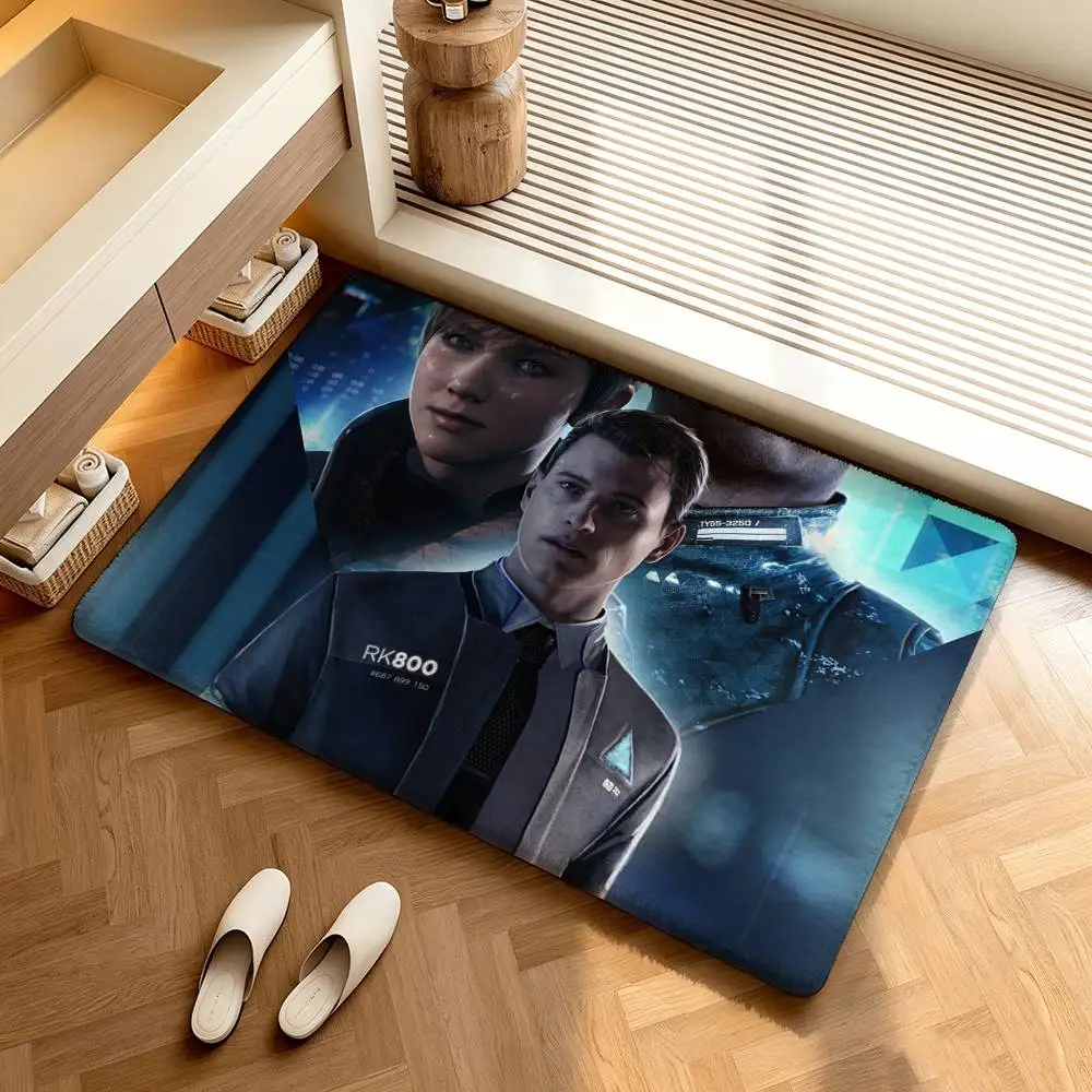 D-Detroit Become Human Game  Shower Room Absorbent Small Floor Mat Soft Comfortable Decorative Foot Mat