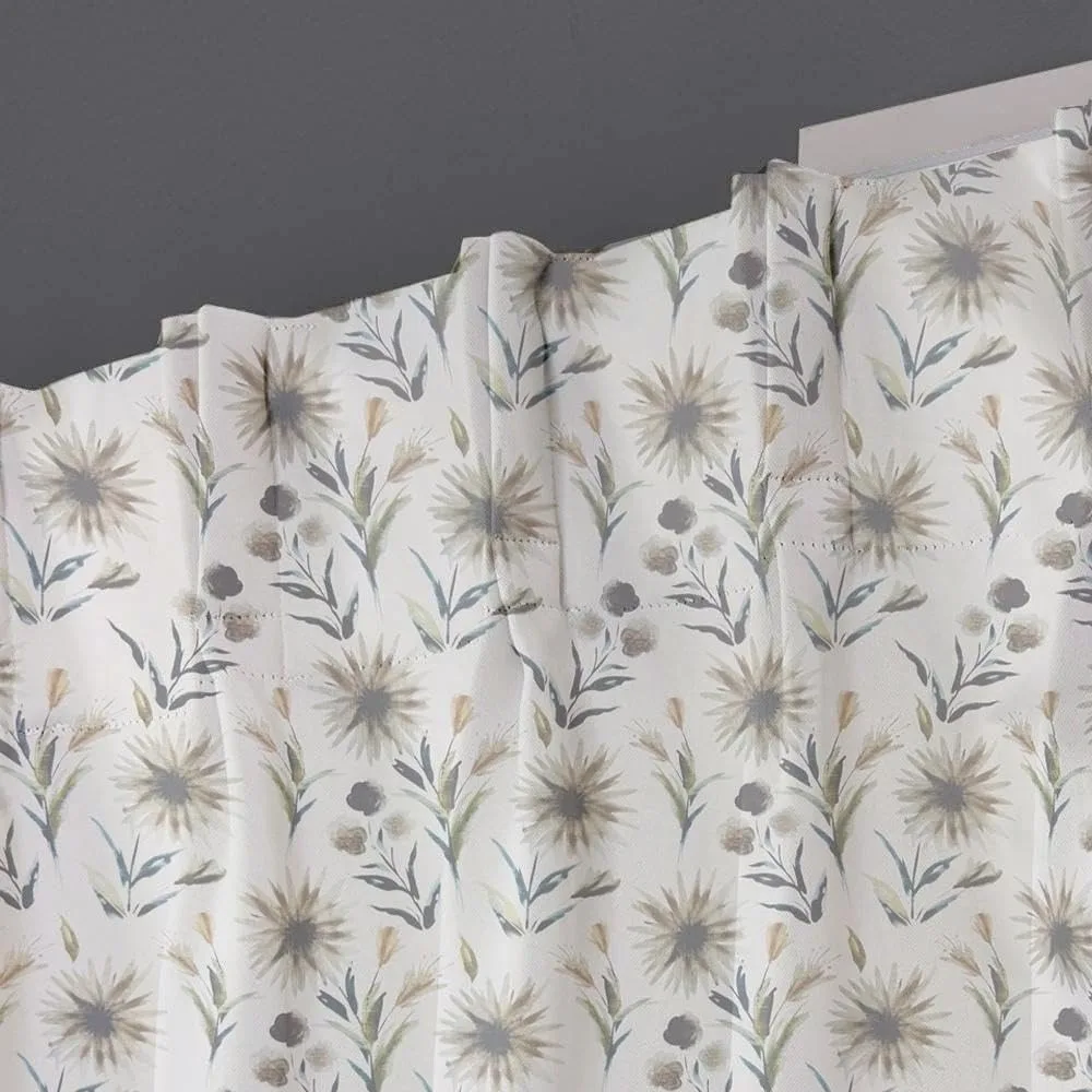 Cortinas opacas con aislamiento térmico con diseño de plisado doble para dormitorios y salas de estar, paneles de oscurecimiento de habitaciones con lazo