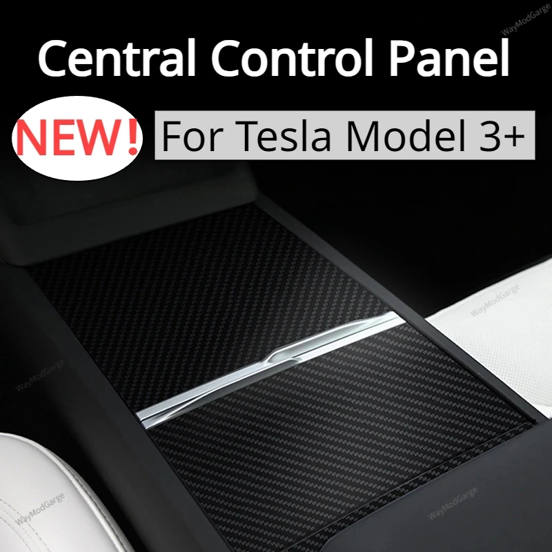 Central Control Panel for Tesla Model 3 Highland 2024 Real Carbon Fiber Console Cover Panel Patch Sticker New Model3 Accessories