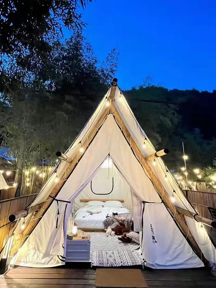 Outdoor camping, Triangle Hotel, Simple Mountain Villa, Restaurant, Scenic Romantic Wedding, Luxury Tent