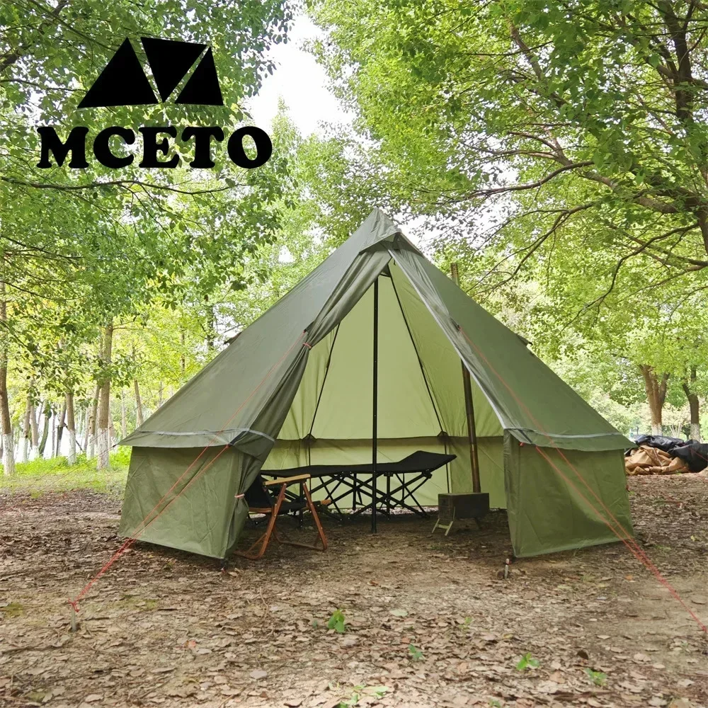 New Mongolian Yurt Tent Ultralight Camping Pyramid Tent Winter Chimney Hot Tent Hiking Backpacking Travel Octagonal Tent