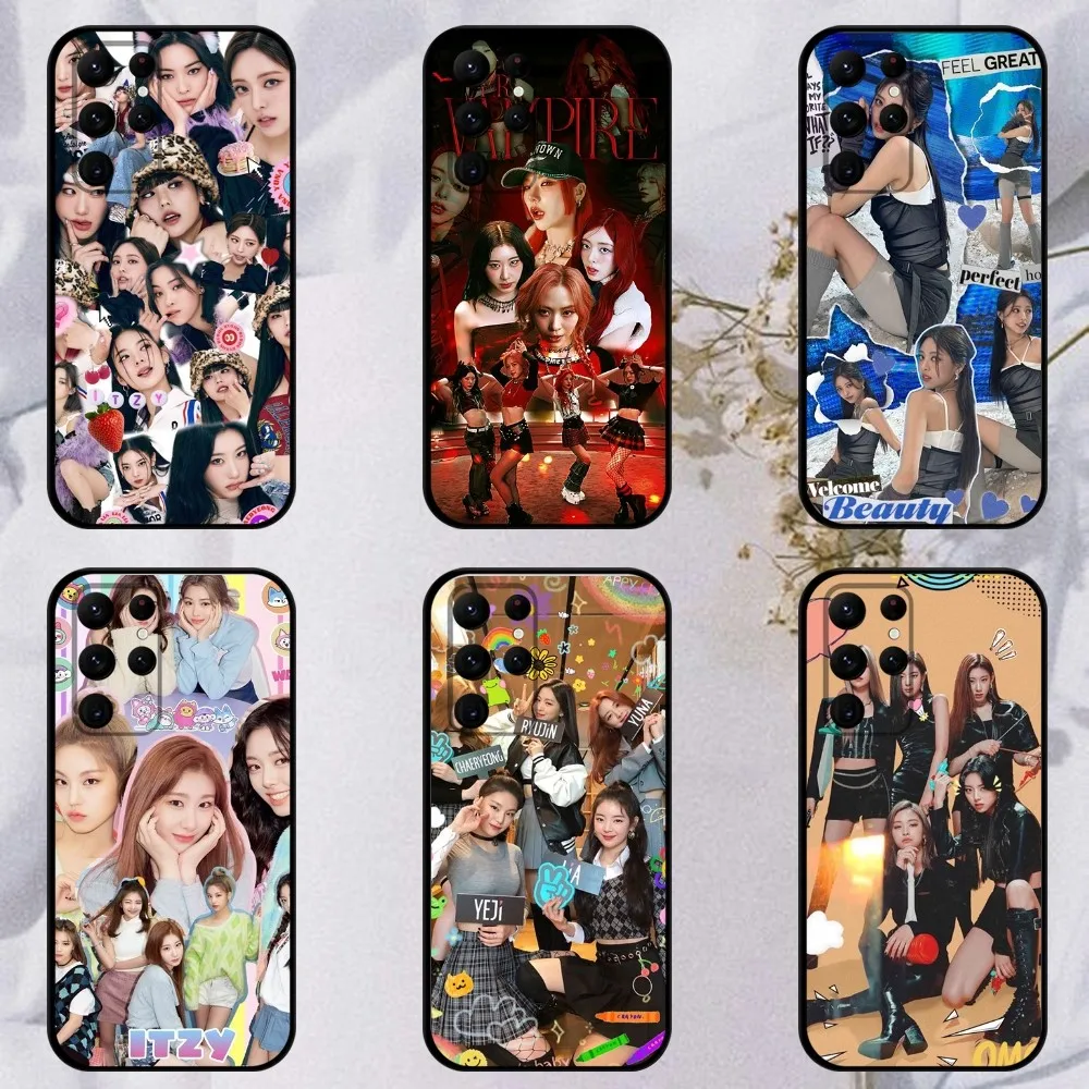 I-Itzy Hot Kpop Girls  Phone Case For Samsung S23,23,22,30,21,10,9,Note20 Ultra,Lite,Ultra,5G,Plus,FE,Black Soft Case