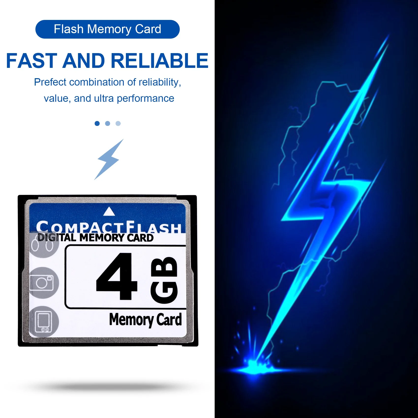 ABAN Professional 4GB Compact Flash Memory Card(White&Blue)