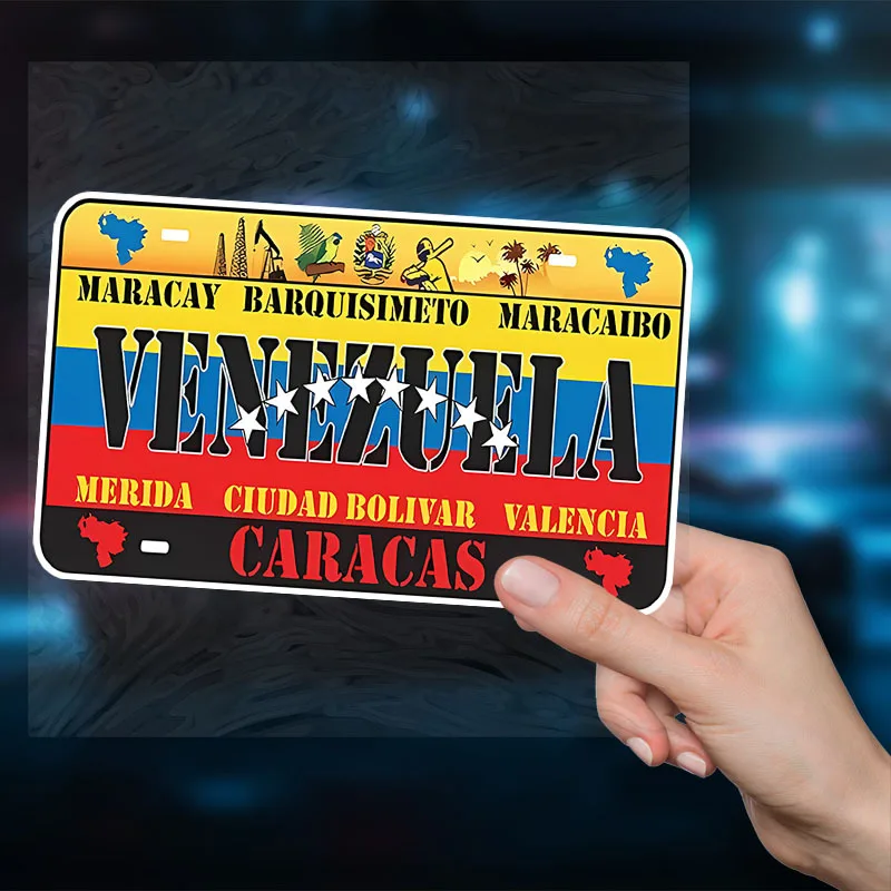 Vinilo Adhesivo ALLENG Venezuela Caracas - Adhesivo Resistente al Agua y a los Arañazos con un Diseño Vibrante de la Bandera, Perfecto para Motocicletas