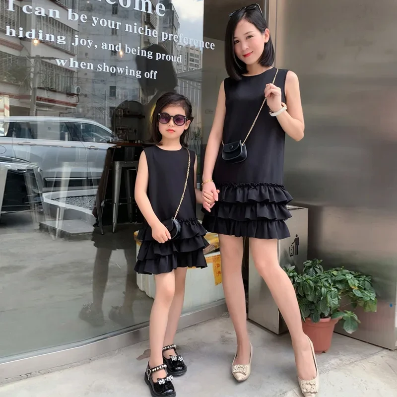 Mother and Daughter Matching Clothing Women Dress for Mom and Me Equal Elegant Dresses 2023 Summer Baby Girls Elegant Clothes