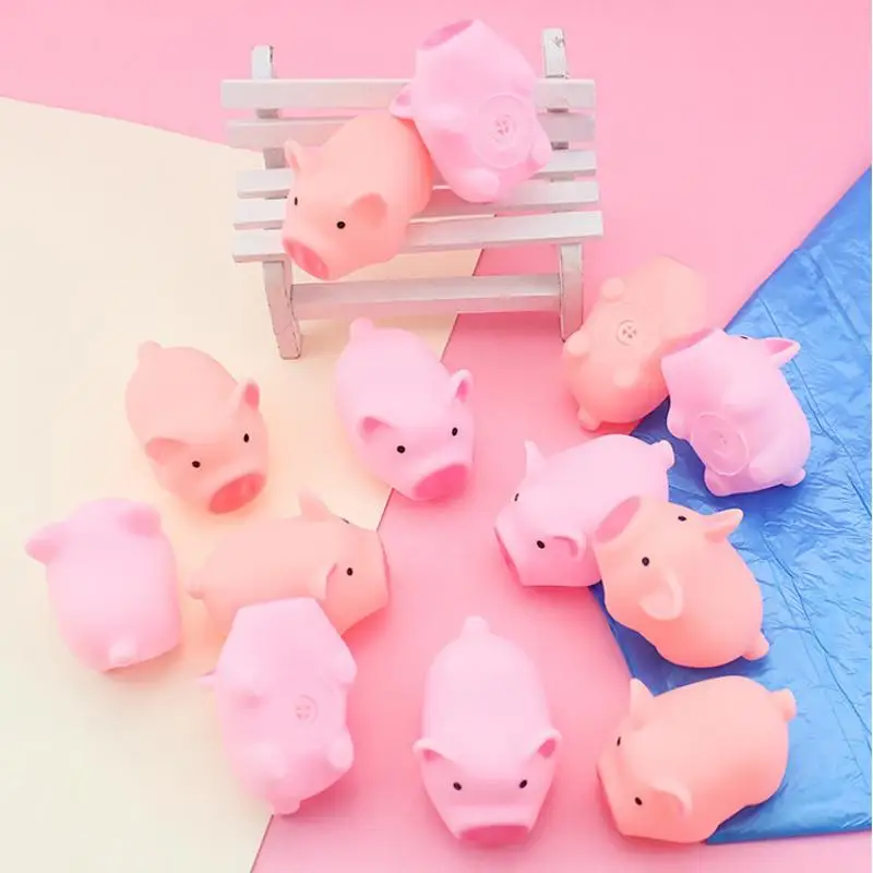 1 szt. mini urocza różowa zabawka do masowania w kształcie świnki, odpowiednia do łagodzenia stresu i wyciskania zabawki świnki, prezent dla dzieci