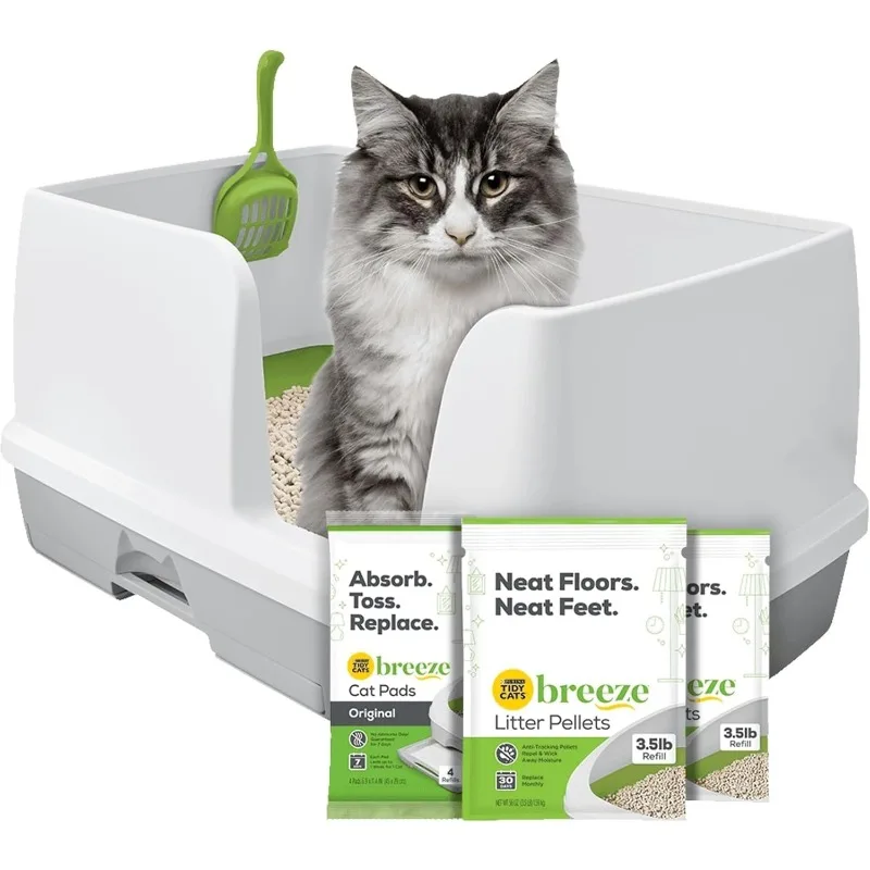 

Non Clumping Litter System, Breeze XL All-in-One Odor Control & Easy Clean Multi Cat Box - 18 lb. Box