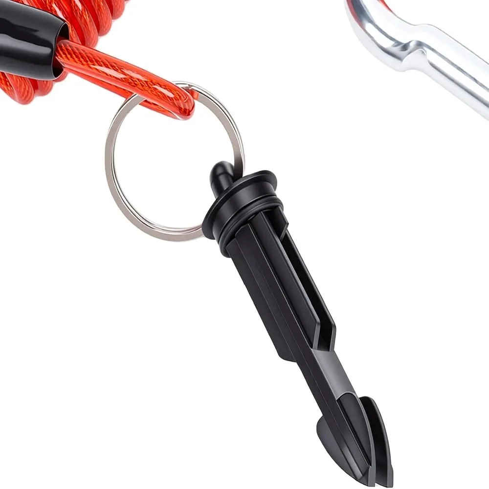Flexible Stainless Steel Breakaway Trailer Cable Flexible Coiled 4FT Emergency Brake Cable Safety Lanyard RVs