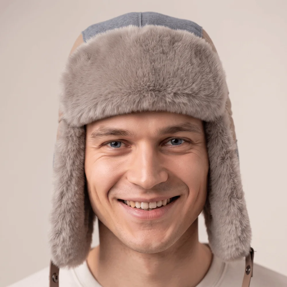Color Block Winter Trapper Hat Thick Thermal Ear Flap Windproof Winter Hat Wind Resistant Cold Proof Patchwork Ski Cap