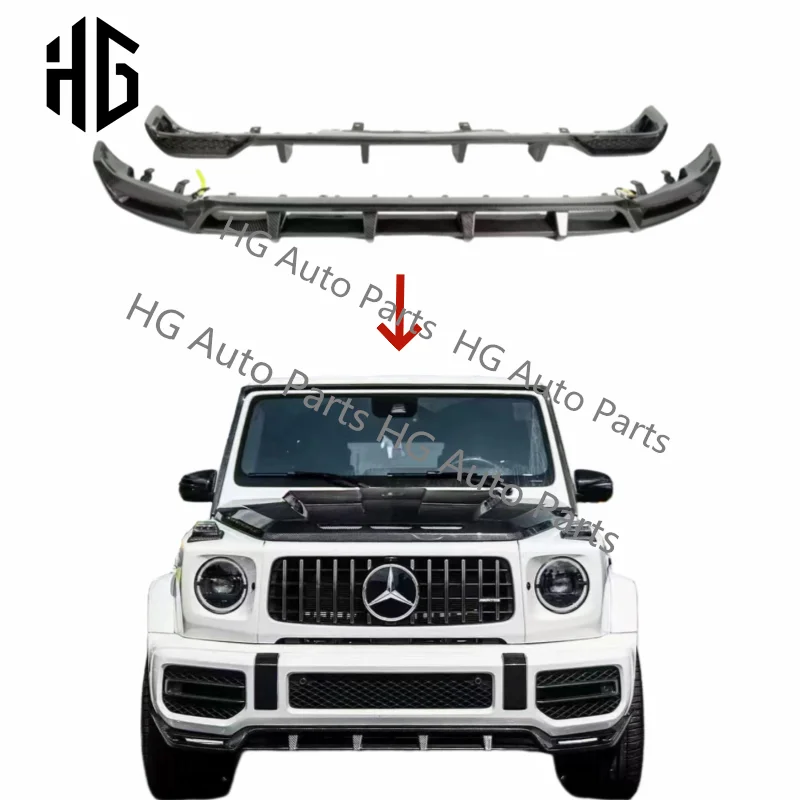 

High Quality 3k real carbon fiber front rear diffuser car bumper lip body kit for benz g class wagon w464 g63 g500 topcar style