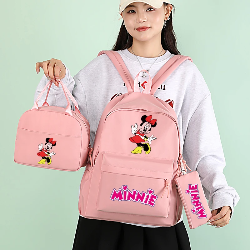 3Pcs/set Disney Mickey Mouse Cartoon Backpack with Lunch Bag for Boy Girl Back To School Schoolbag Student Comfortable Travel