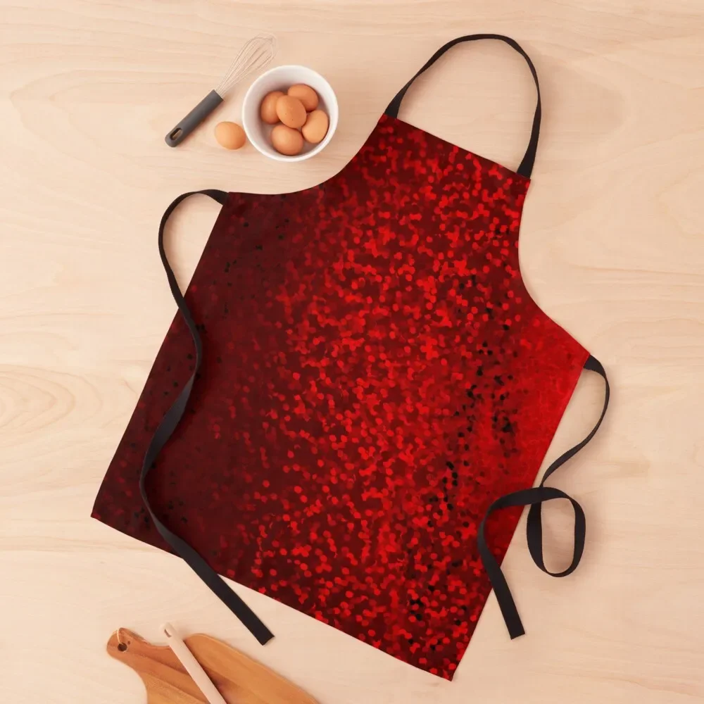 

Red sequins Dark red and red glitter Apron for home useful pieces For Women Kitchen Men'ss Barber Apron