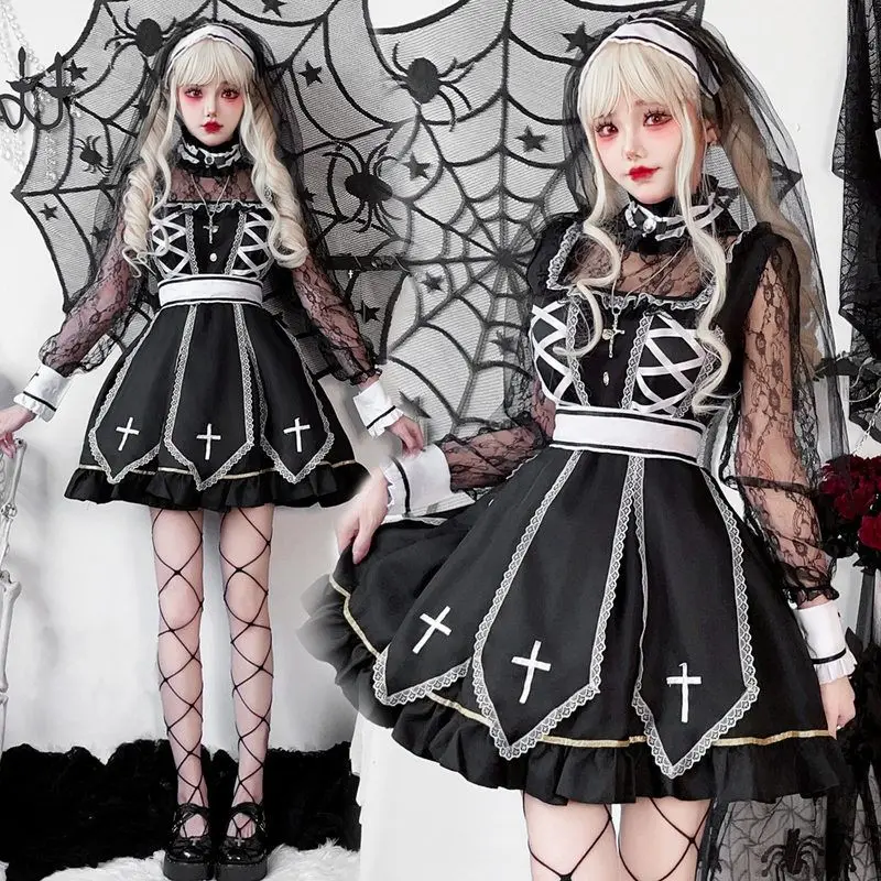 

Костюм на Хэллоуин, крест монахини доктора, готический призрак доктора, карнавальная одежда для выступлений, костюмы феи на тему k