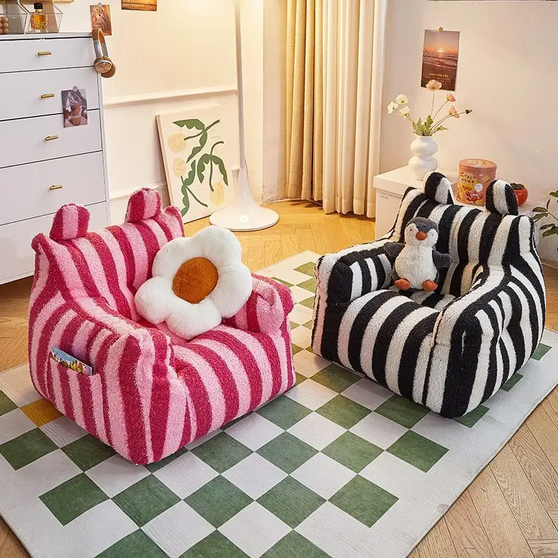 Sofas Children Sofa Cute Cartoon Lazy Folding Small Sofa Bed Girl Princess Baby Toddler Dual-purpose Child Seat Sofas Princess