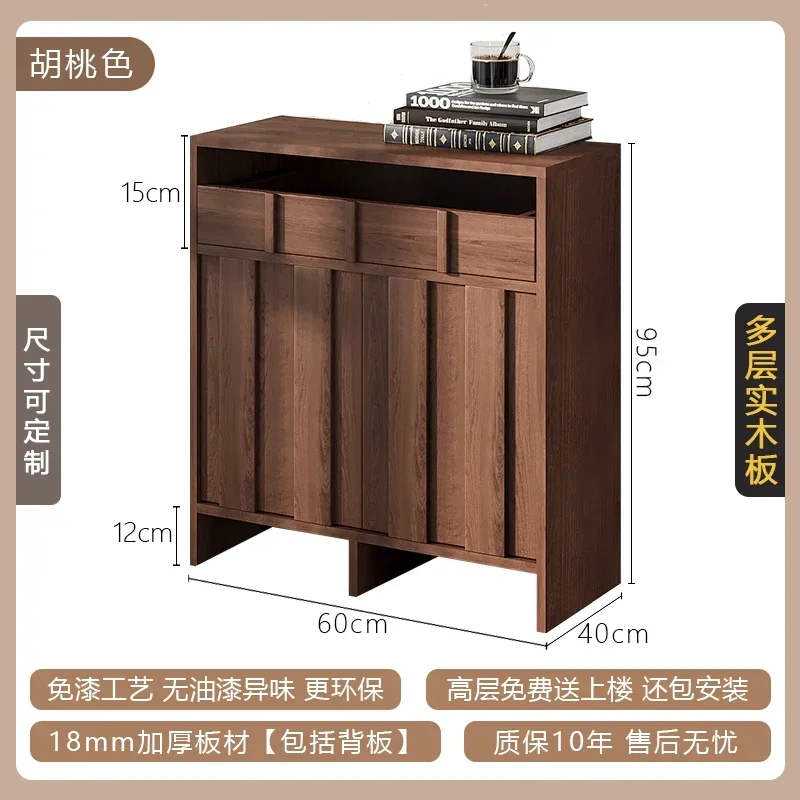 

GZ-11 solid wood dining side cabinet integrated storage cabinet against the wall restaurant storage tea cabinet