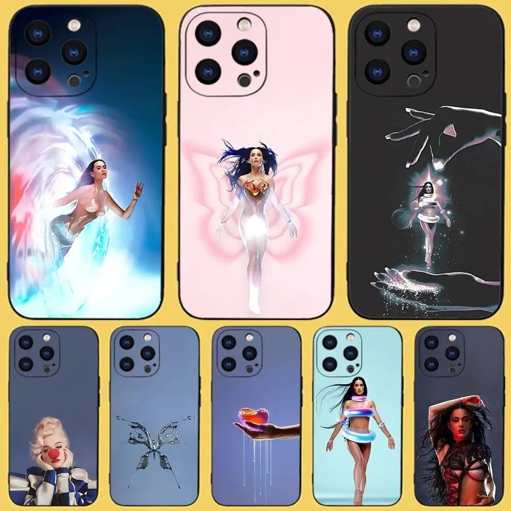 

K-Katy Singer Perry Phone Case For iPhone 17,16,15,14,13,12,11,Pro,Max,Plus,X,XS,SE4,E,Mini,Soft Black Case