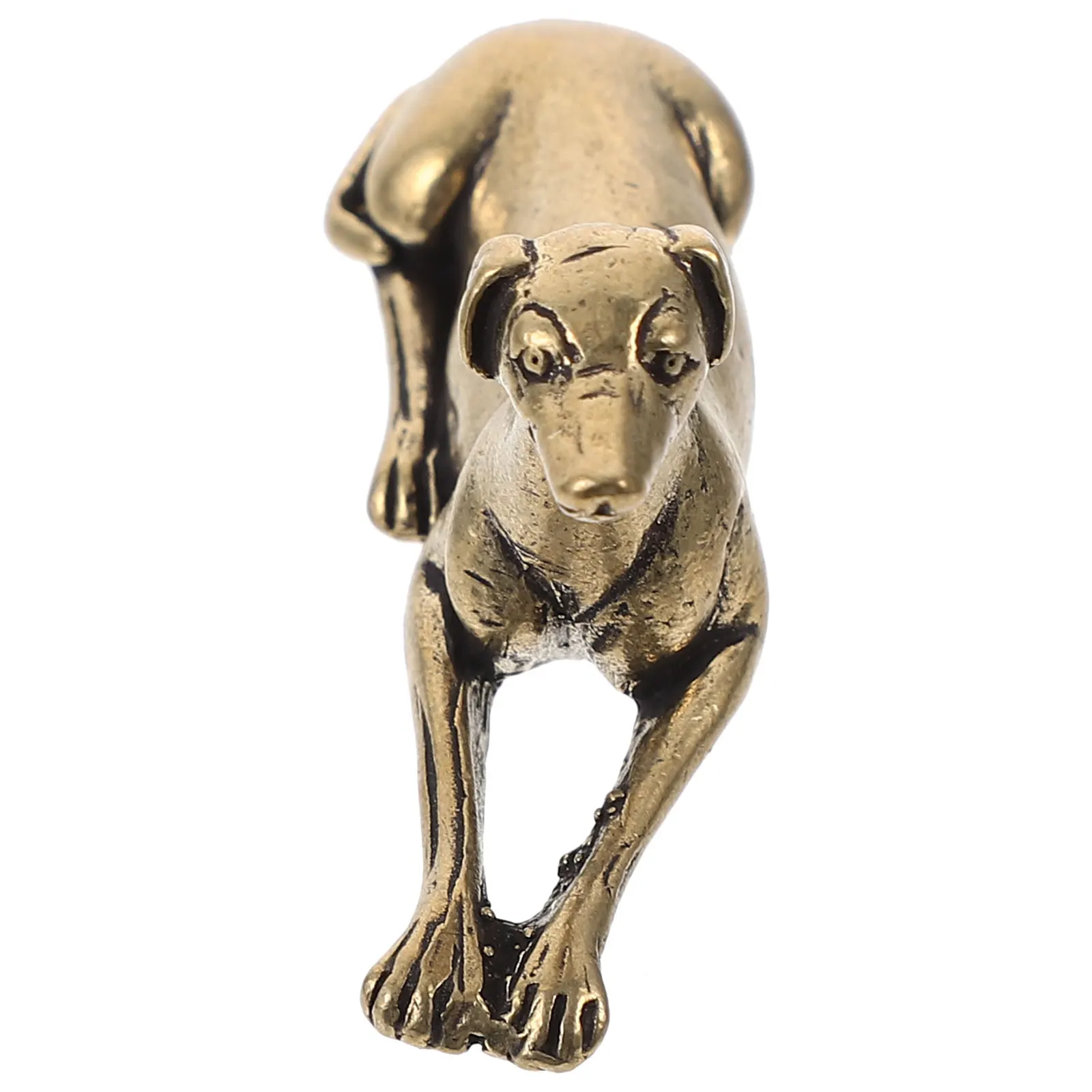 

Retro Hunting Ornaments Vintage Decor Indoor Statue Figurines Golden Small Brass Hound Decoration Brass Desktop Home Piece