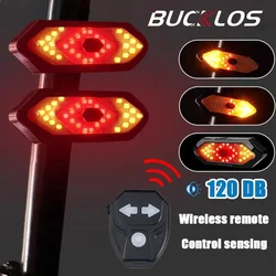 Bike Turn Signal Rear Light USB Rechargeable MTB Road Bicycle Light with Horn LED Waterproof Wireless Remote Control Taillight