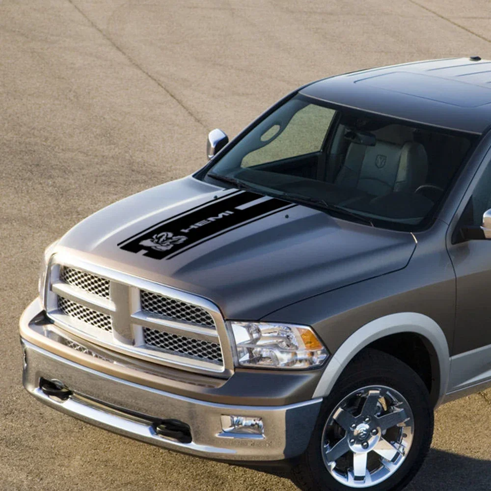 

Car Hood Decal Cut Vinyl Stripes Cover Graphics For Ram 1500 2500 3500 Rebel Mopar Vinyl Decor Sticker Auto Tuning Accessories