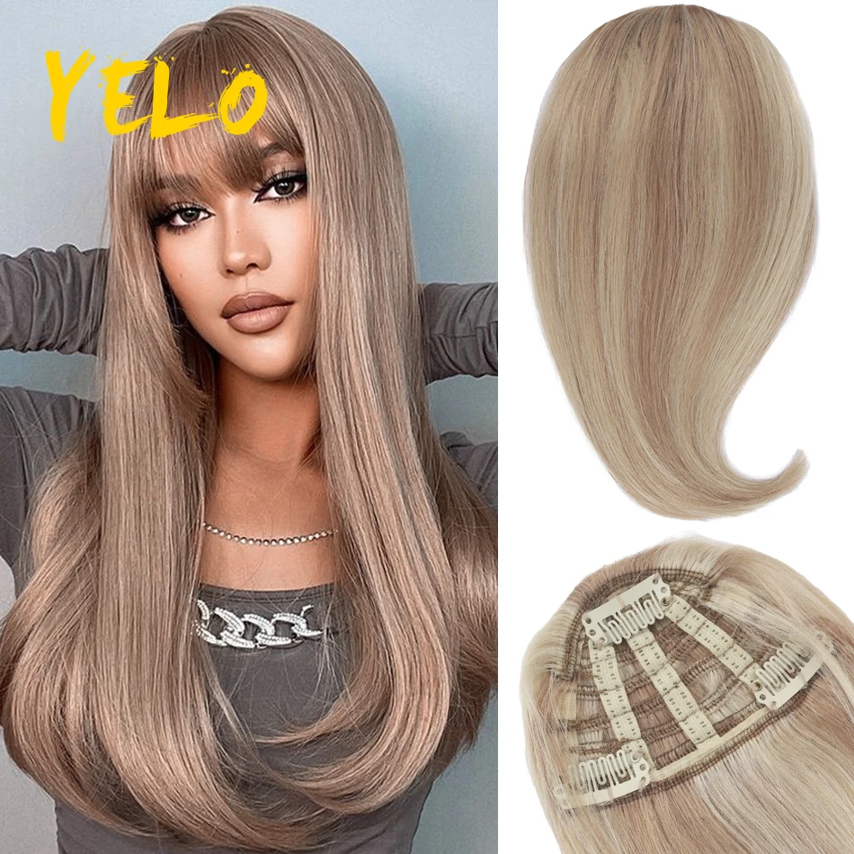 Straight Front Hair Neat Bangs Clip In Human Hair Extensions Bangs Extension Hairpiece Natural Fake Bang Hair Piece