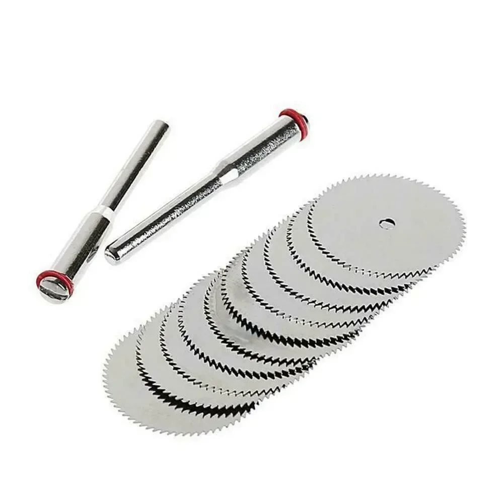 

12pcs/Set Mini Cutting Disc Carbon Steel Circular Saw Disc With Mandrel 16mm/18mm/25mm/32mm Cutting Diameter Rotary Tools