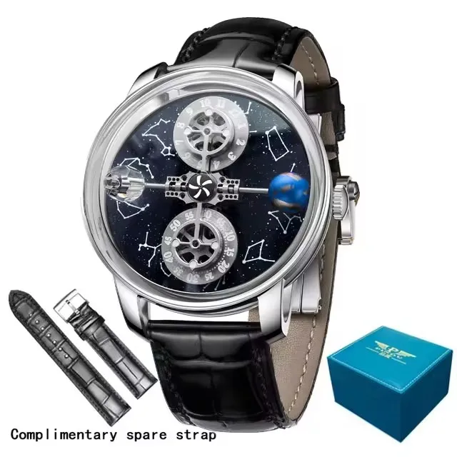 PINDU Design Starry Zwölf Konstellationen Mechanische Uhr Saphir Wasserdicht Männer Mechanische Armbanduhren Miyata 8215 Uhrwerk