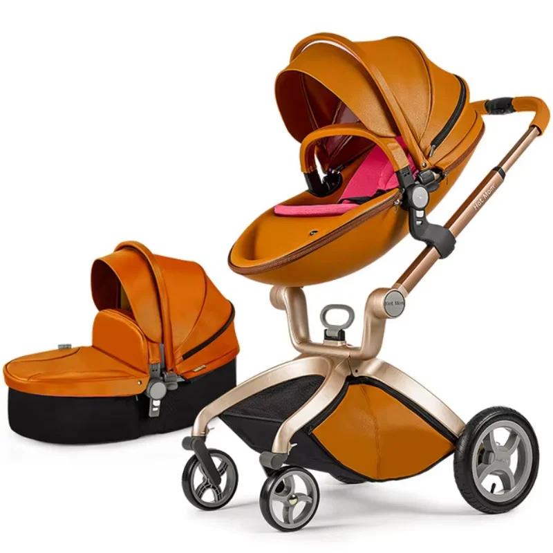 

2020 ZheJiang Aluminum Alloy TS70 2 in1 Leather Hot Mom baby stroller with En1888 baby Stroller