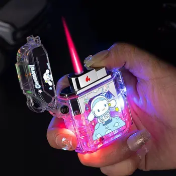 MINISO Kuromi Cinnamoroll Kreslený vodotěsný průhledný blikající světlo větruodolný zapalovač nafukovací dárek pro přítele 6 nejlepší prodej zapalovač Hello Kitty - №6