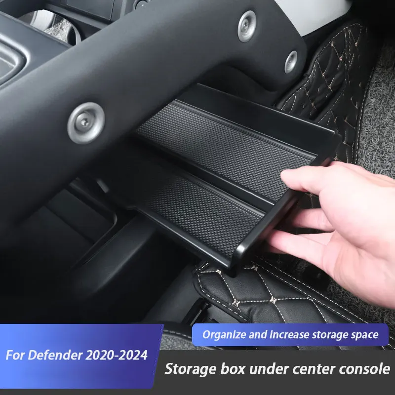 

ABS Car Under Central Console Storage Box Organizer Tray For Land Rover Defender 90 110 2020 -2024 Auto Accessories