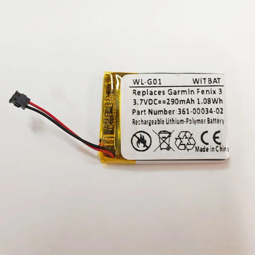 

New Original Watch Battery 361-00034-02 For Garmin Fenix 3 Fenix3 F3 HR GPS Sports Watch 290mAh