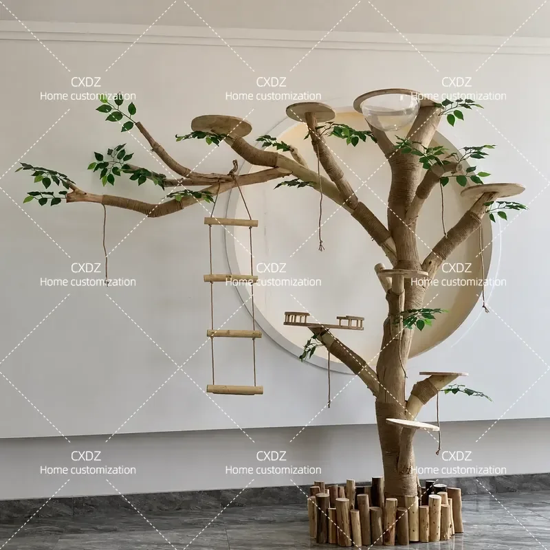 Cat Tree with Scratching Post and Condo Oversized Cat Climbing Frame Large Scratching Board Tower Furniture for Indoor Cats