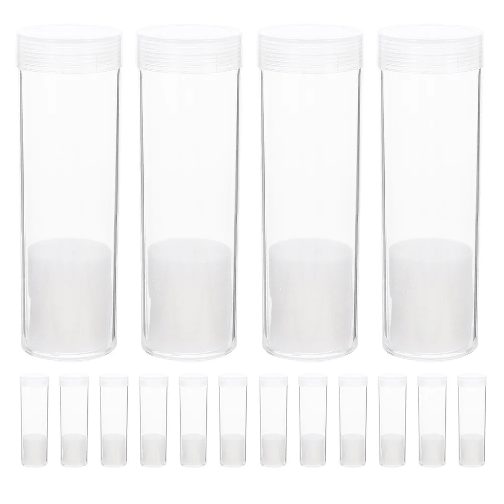 

20Pcs Coin Storage Box Round 20.5mm Transparent Plastic Tubes with Sponge Insert for Coin Collectors Protection and Organization