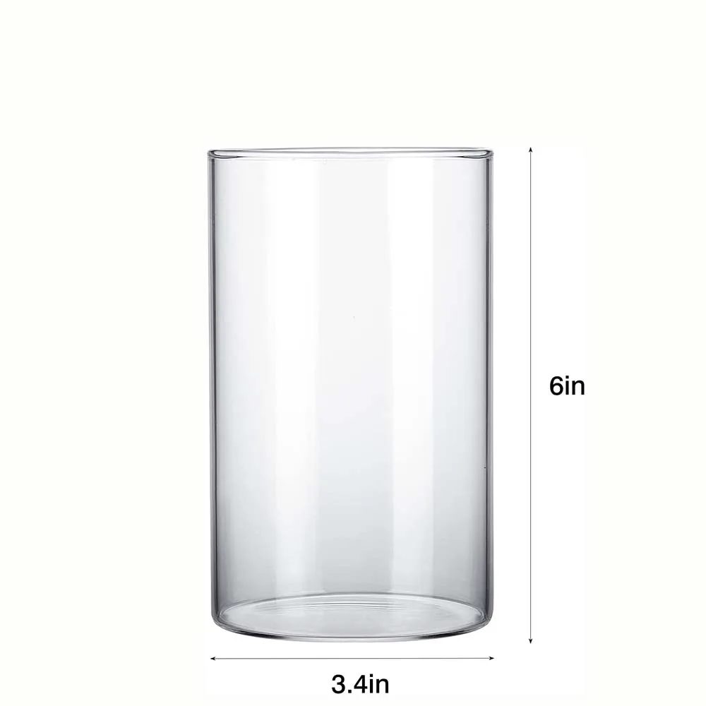 5PCS Glass Cylinder Vases for Centerpieces, Wedding Decorations,Glass Hurricane Candle Holder for Table Shelf, Floral Vase Bulk