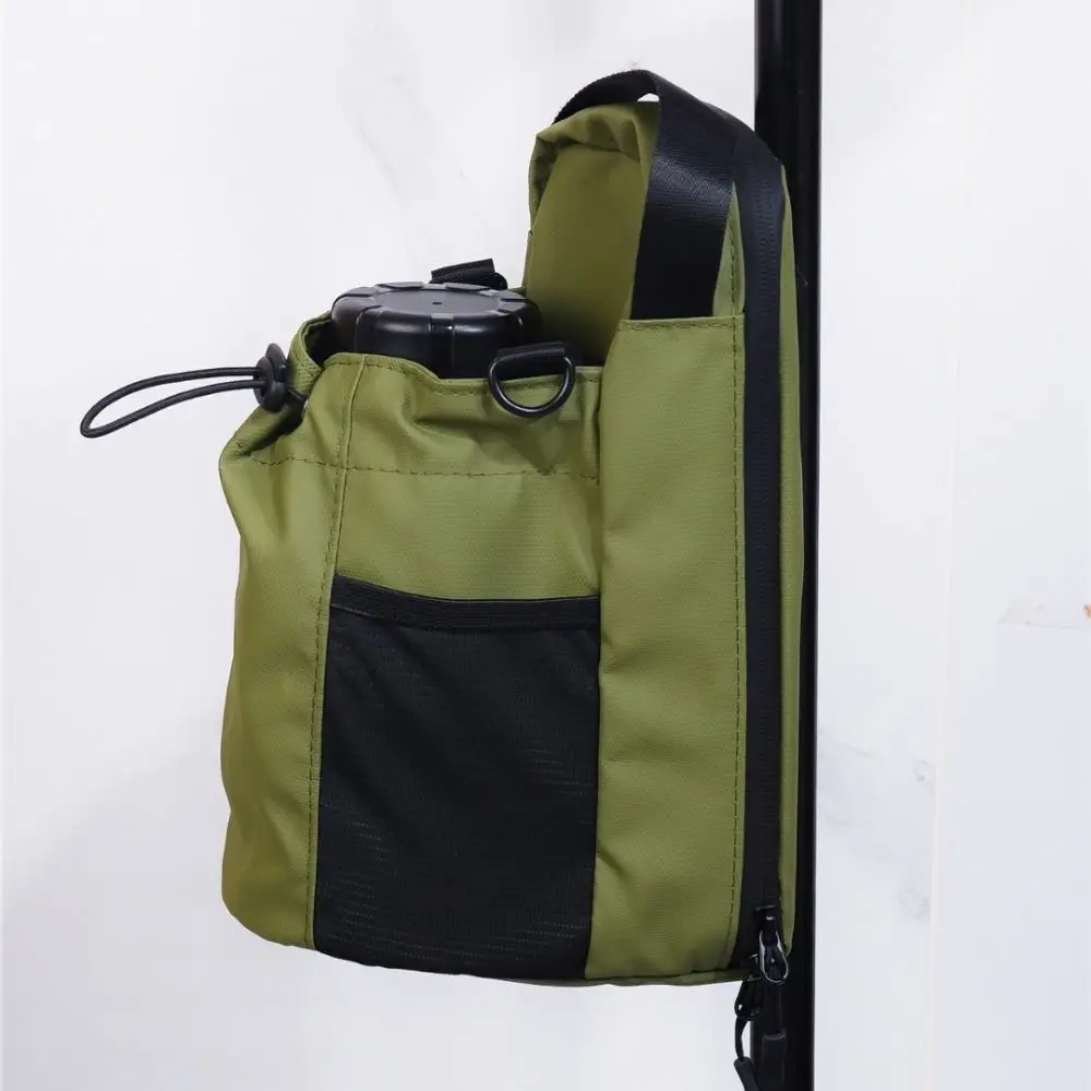 Magnetic Water Bottle Sling Bag Pull Cord Multi-layer Gym Bottle Bag Portable with Shoulder Strap Crossbody Sports Bag Travel