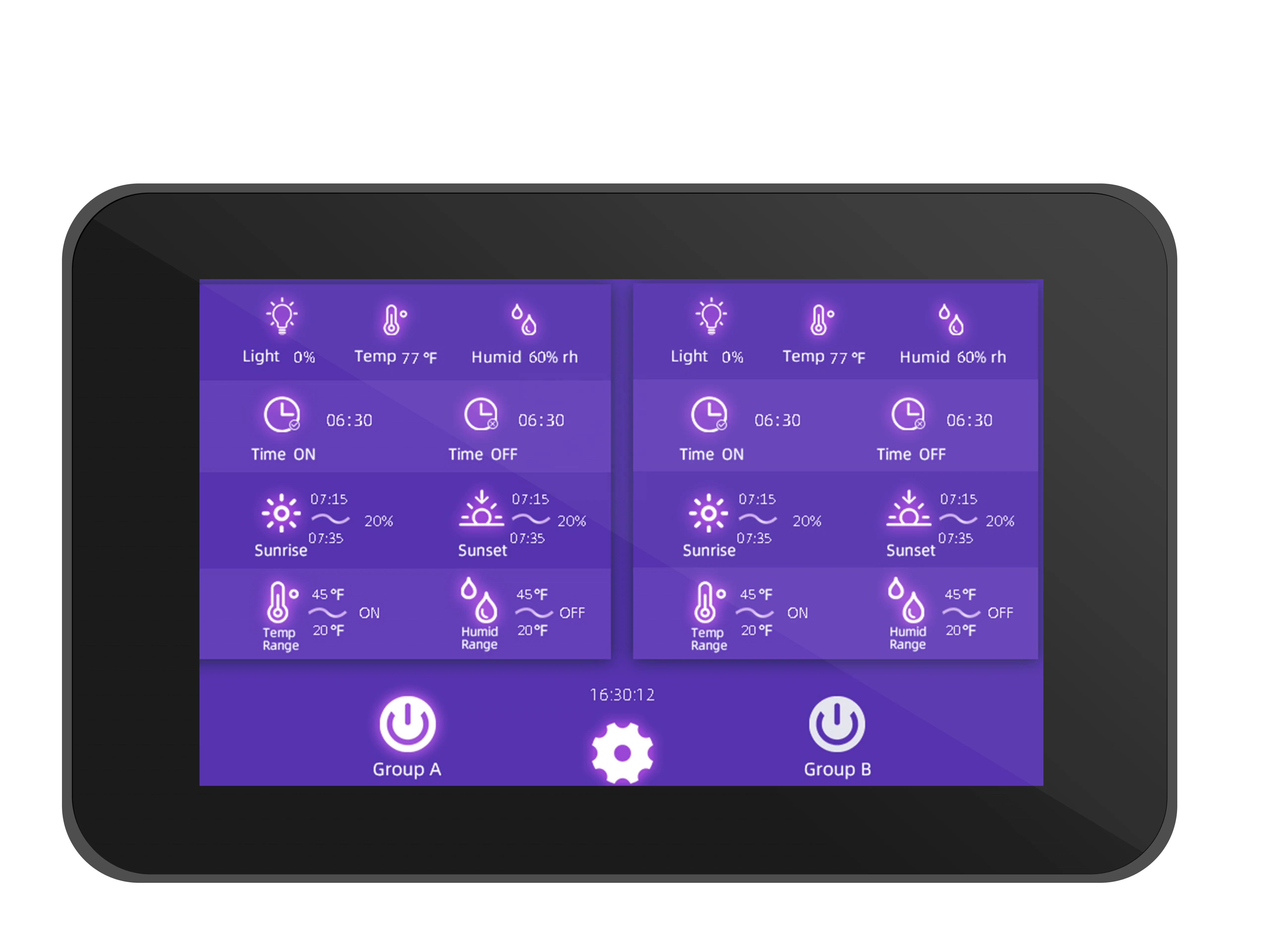 US stock touchscreen automated dimmer Master Controller 0-10V dimming with Dual-Zone control