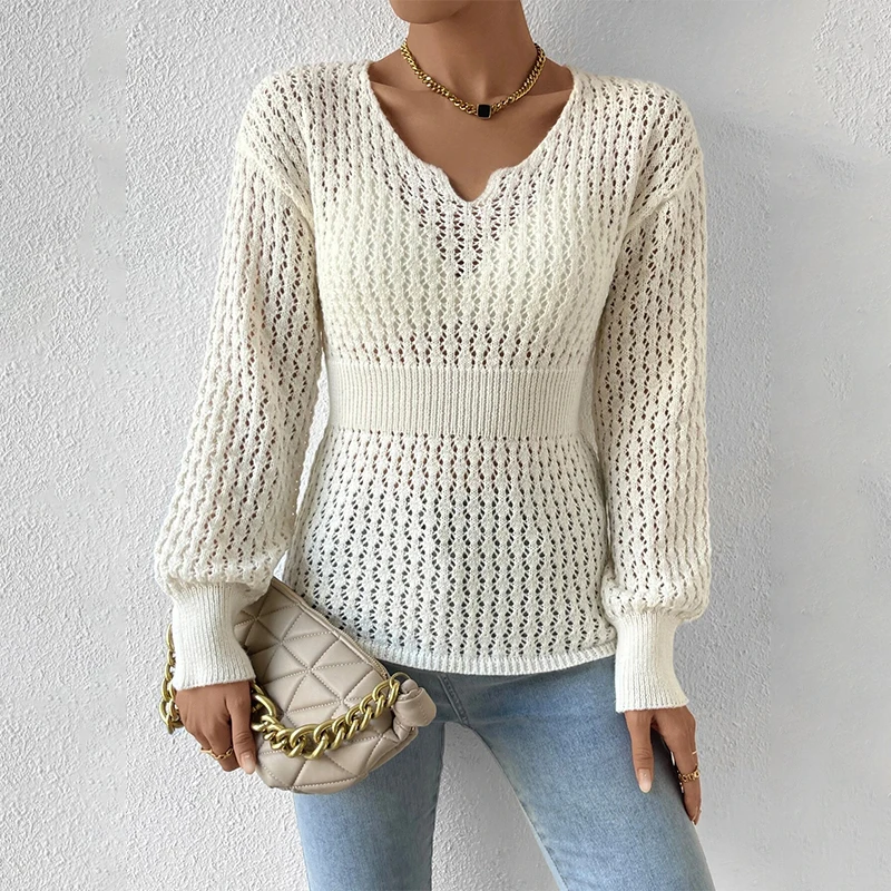 Designer Clothing Women's Knitted Sweater Hollow Design Women's