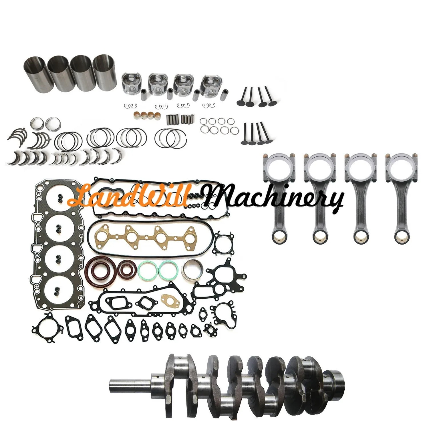 Overhaul Rebuild Kit + Connecting Rod + Crankshaft Fits For Toyota 1KZT Engine