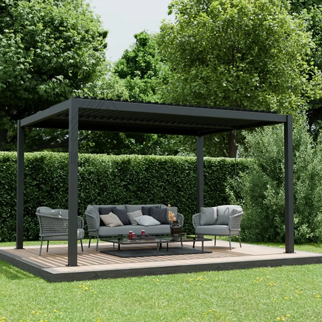 Environmentally Friendly Leisure Garden Pavilion Removable Washable Aluminum Alloy Pergola Powder Coating Rust Prevention Gazebo