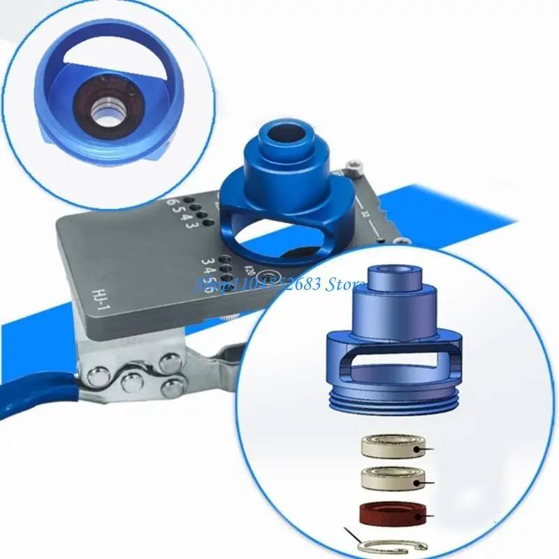 Y6GD Maschera per cerniera nascosta da 35 mm noioso Guida per trapano Set punte per taglierina noioso per porta