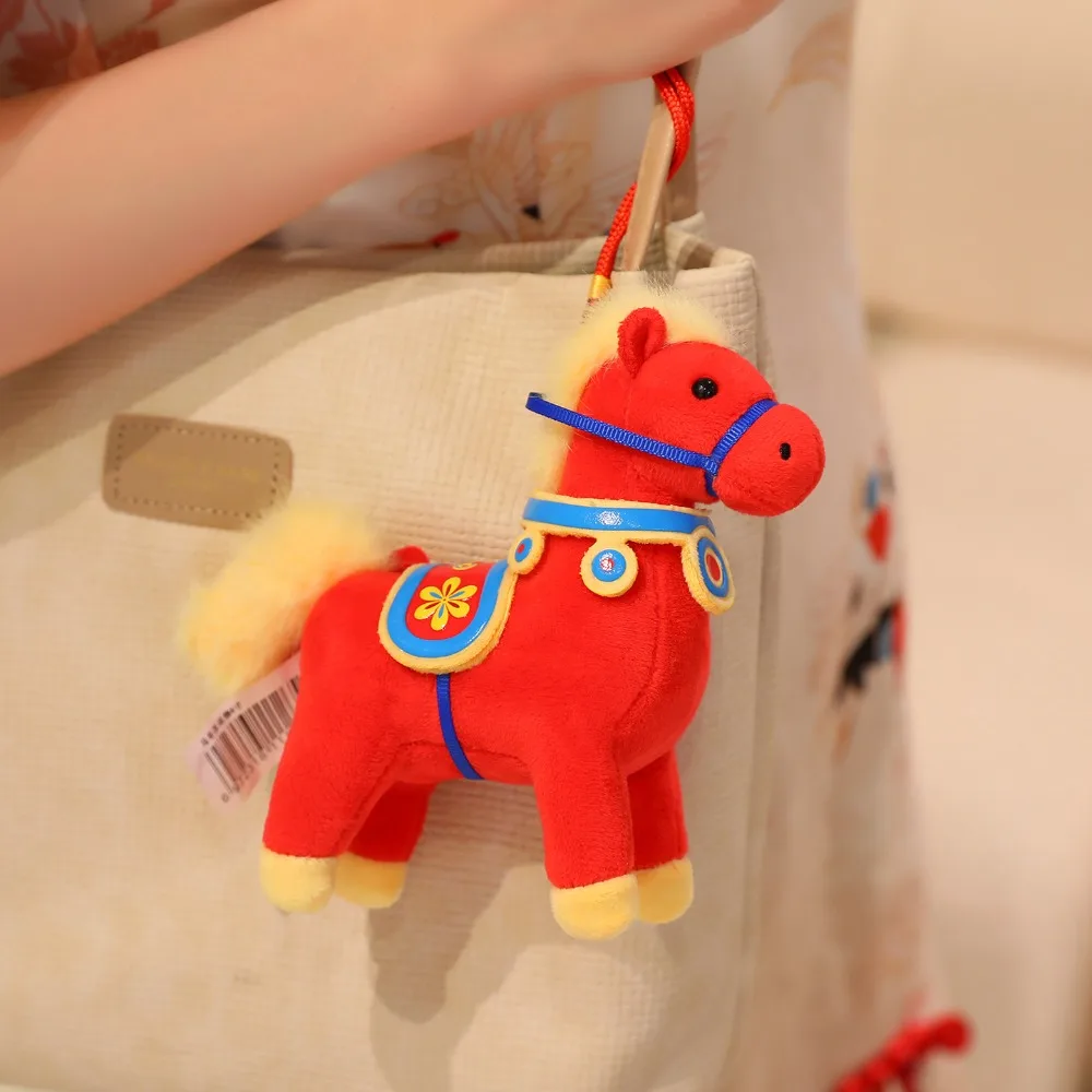 

Soft Horse Plush Toys PP Cotton Filling Mascot Dolls Cartoon Horse Doll Cute New Year Mascot Desktop Decoration
