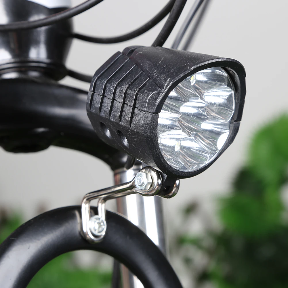 36V 48V 60V Electric Bike Headlight with Horn 18W 9 LED Electric Scooter LED Front Light Waterproof Motorcycle E-Bike Flashlight