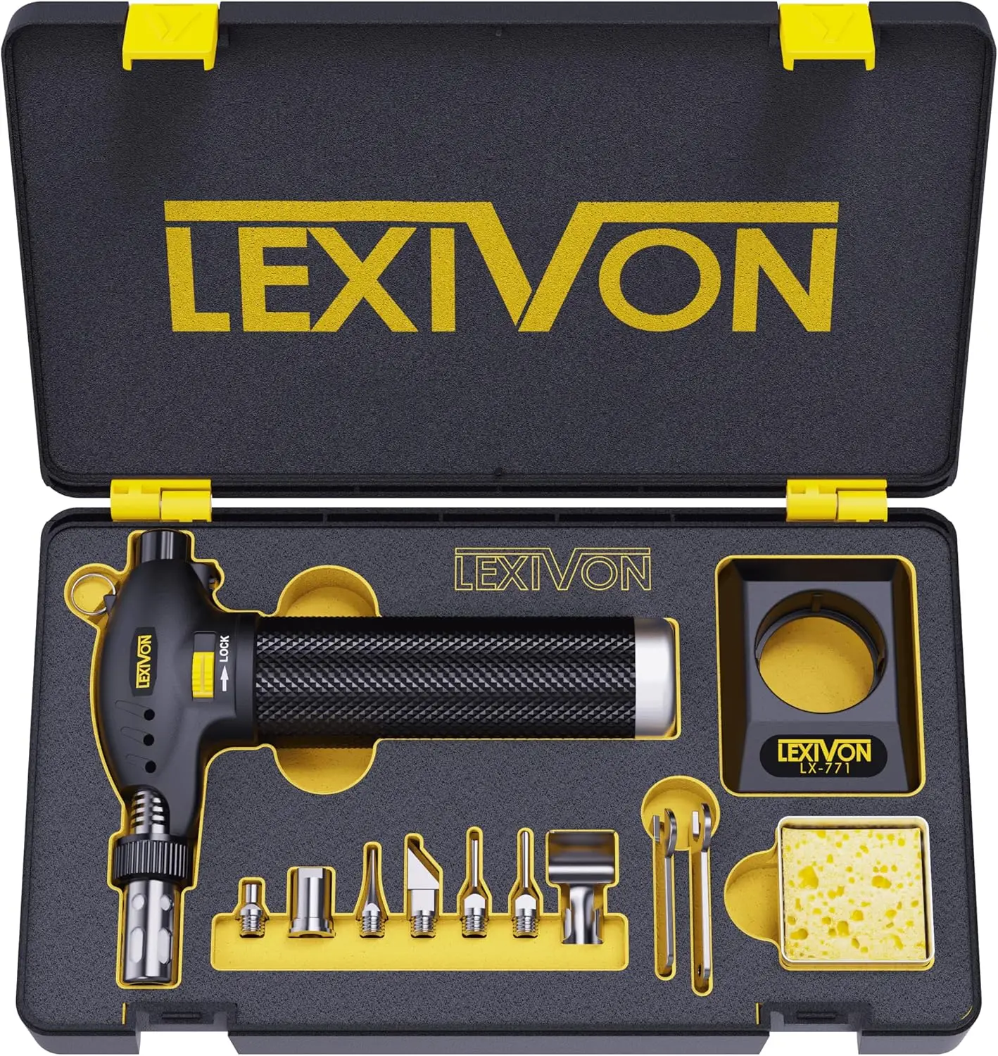 

Butane Torch Multi-Function Kit Self-Igniting Soldering Station with Adjustable Flame 125-Watt Equivalent