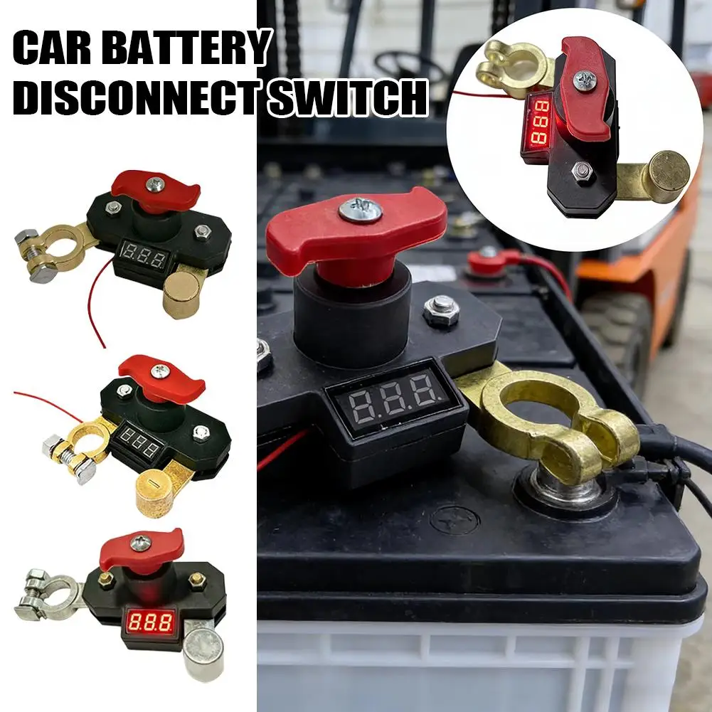 1/3 Stück Autobatterie-Trennschalter - Bidirektionales Gelenk, drehbarer Stromtrennschalter mit Digitalanzeige 12-24V