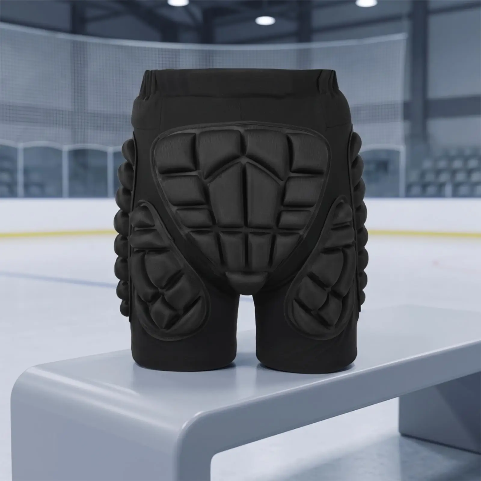 Padded Guard Pants for Skiing with Soft Sponge Core Ventilated Mesh Inserts and Adjustable Waist Support for Active Use