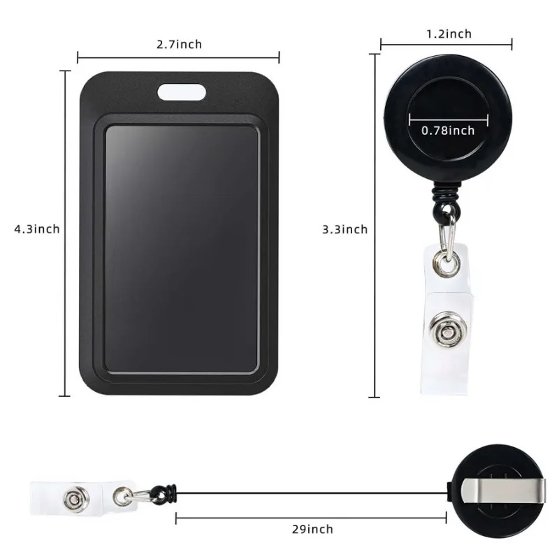 1Set Werkvergunning Case ABS Plastic Badge Houder Reel voor Personeel Verpleegkundige Tentoonstelling ID-kaart Tag Clip Set Pass werkkaart Cover Case