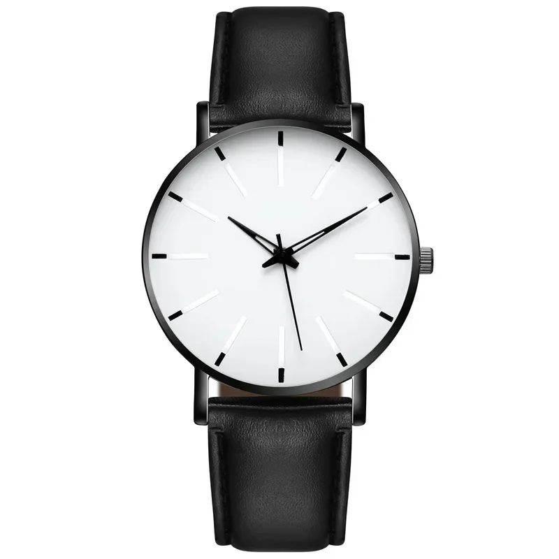 Watch Man Hight Quality PU Leather Luxury Watches Quartz Watch for Man Montre Homme שעון לגבר יוקרתי Часы Наручные Мужский