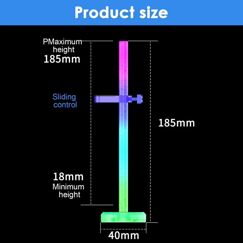 Soporte para tarjeta gráfica ARGB Soporte vertical RGB 5V 3PIN Computadora de escritorio Tarjeta gráfica Soporte GPU Altura ajustable