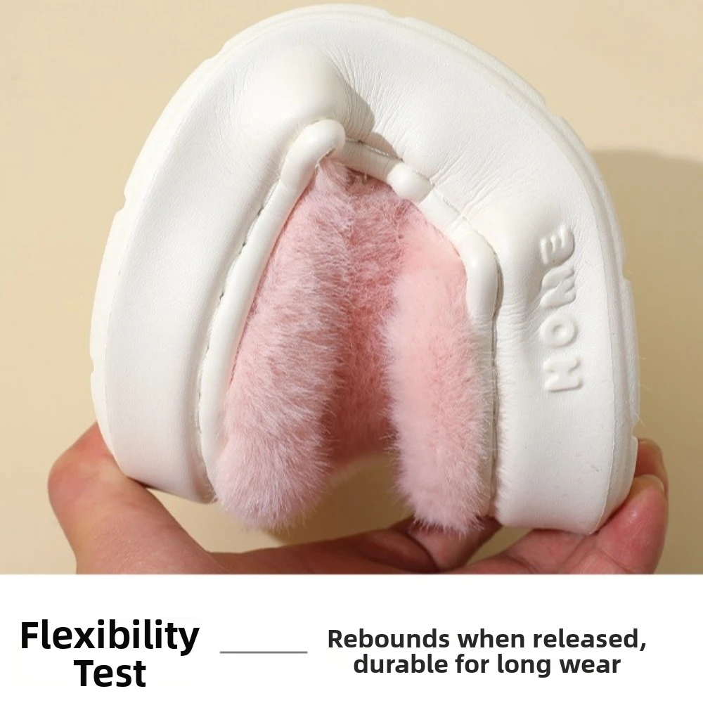 Thick-Soled Women Plush Cross-Strap Slippers Cozy And Fluffy Non-Slip Indoor Footwear Open-Toe Soft And Skin-Friendly