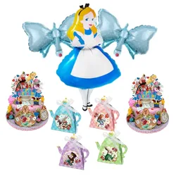 Cartoon Baby Shower Decorations Alice Balloons Set Kids Birthday Party Decoration Girl Gifts Cake Topper Plate Candy Box